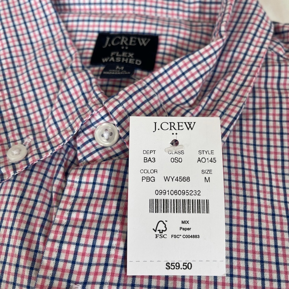 Plaid regular flex Men’s casual shirt size M - Picture 2 of 5
